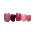 SOEZI 50 Shades Of Pink Reusable Press On Nails - Ready To Wear Kit