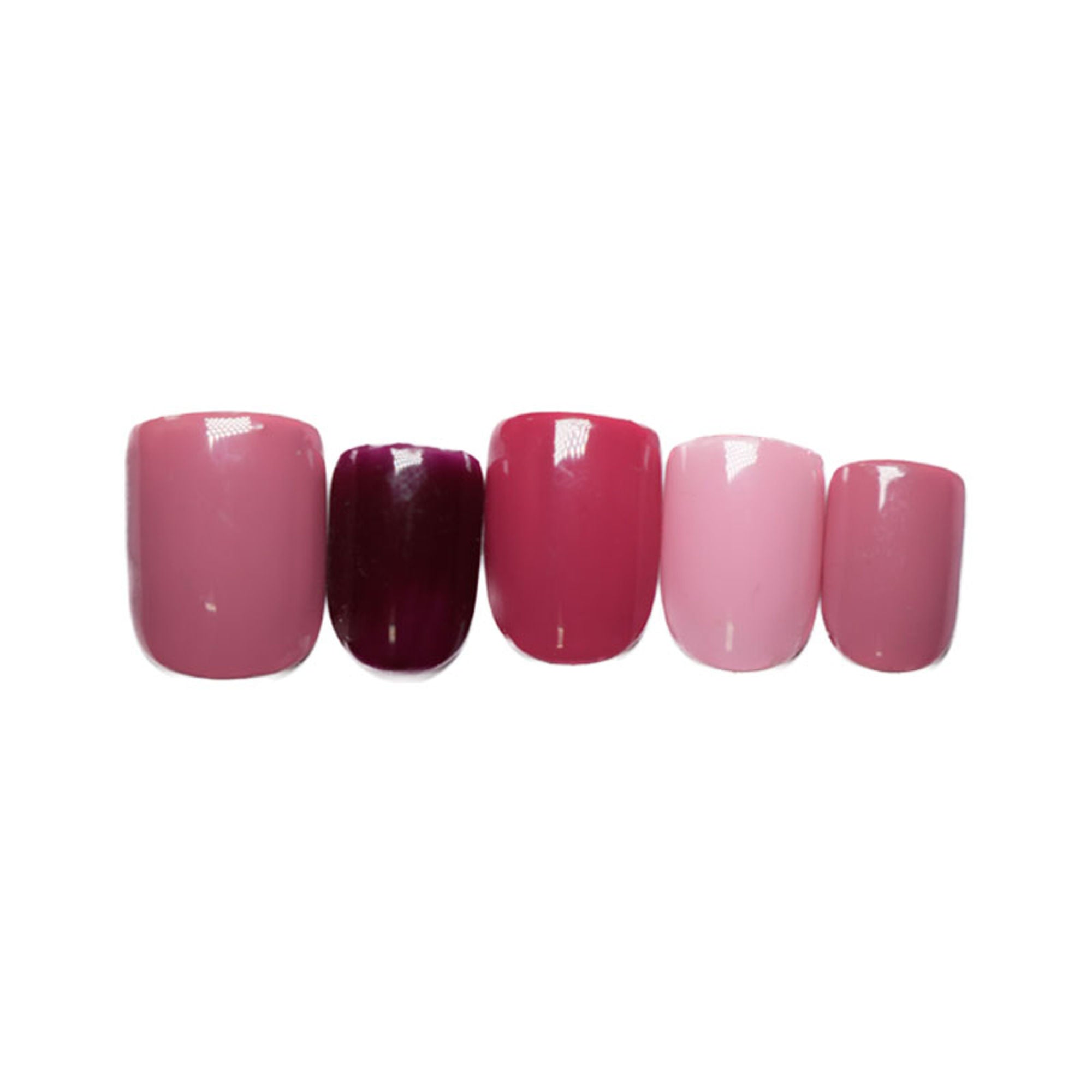 SOEZI 50 Shades Of Pink Reusable Press On Nails - Ready To Wear Kit