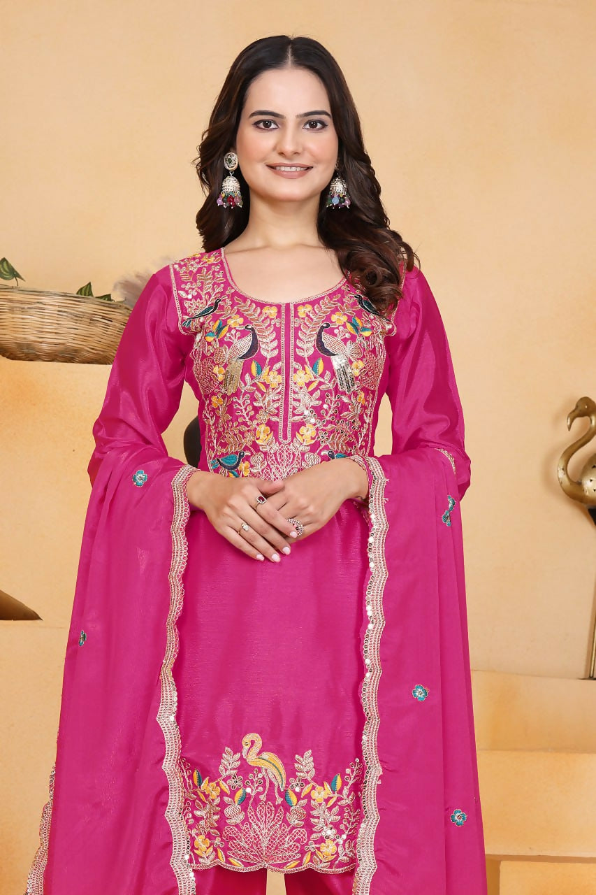 Joban Fashion Pink Silk Embroidered Dhoti Dhoti Set - Distacart