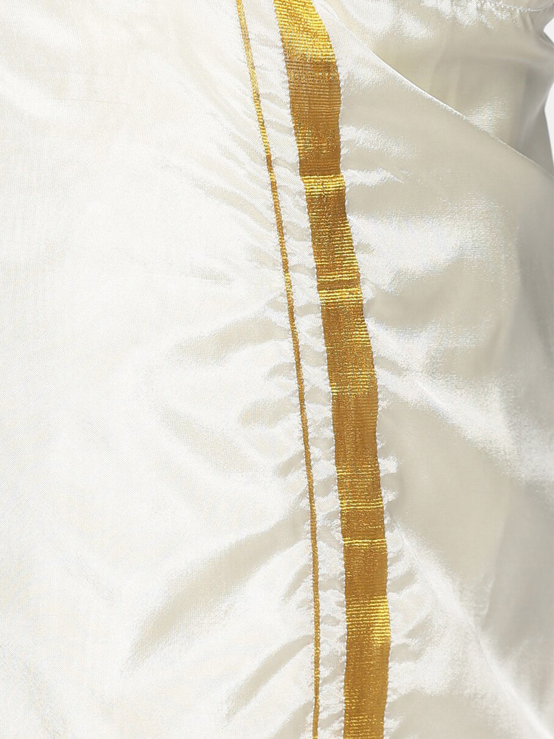 Sethukrishna Boys Pink & Off-White Pure Cotton Shirt with Dhotis