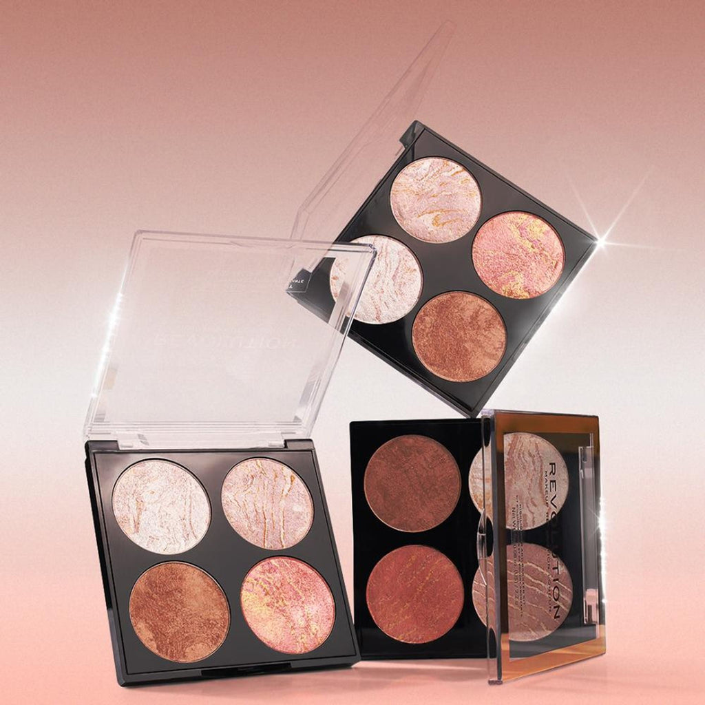 Makeup Revolution Highlighter Cheek Kit - Take A Breather - Distacart