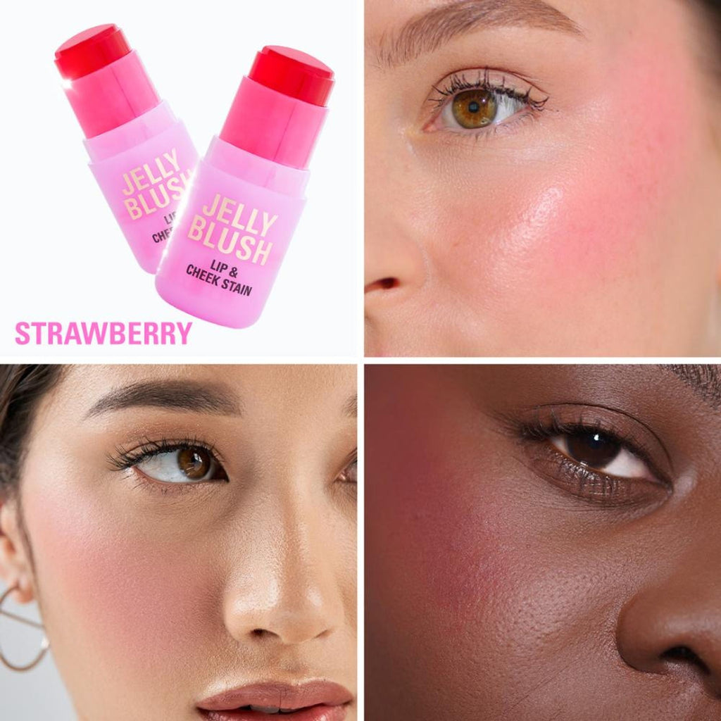 Makeup Revolution Jelly Blush Stick Lip and Cheek Stain - Strawberry Pink