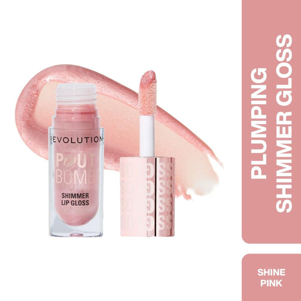 Makeup Revolution Pout Bomb Shimmer Lip Gloss - Shine Pink