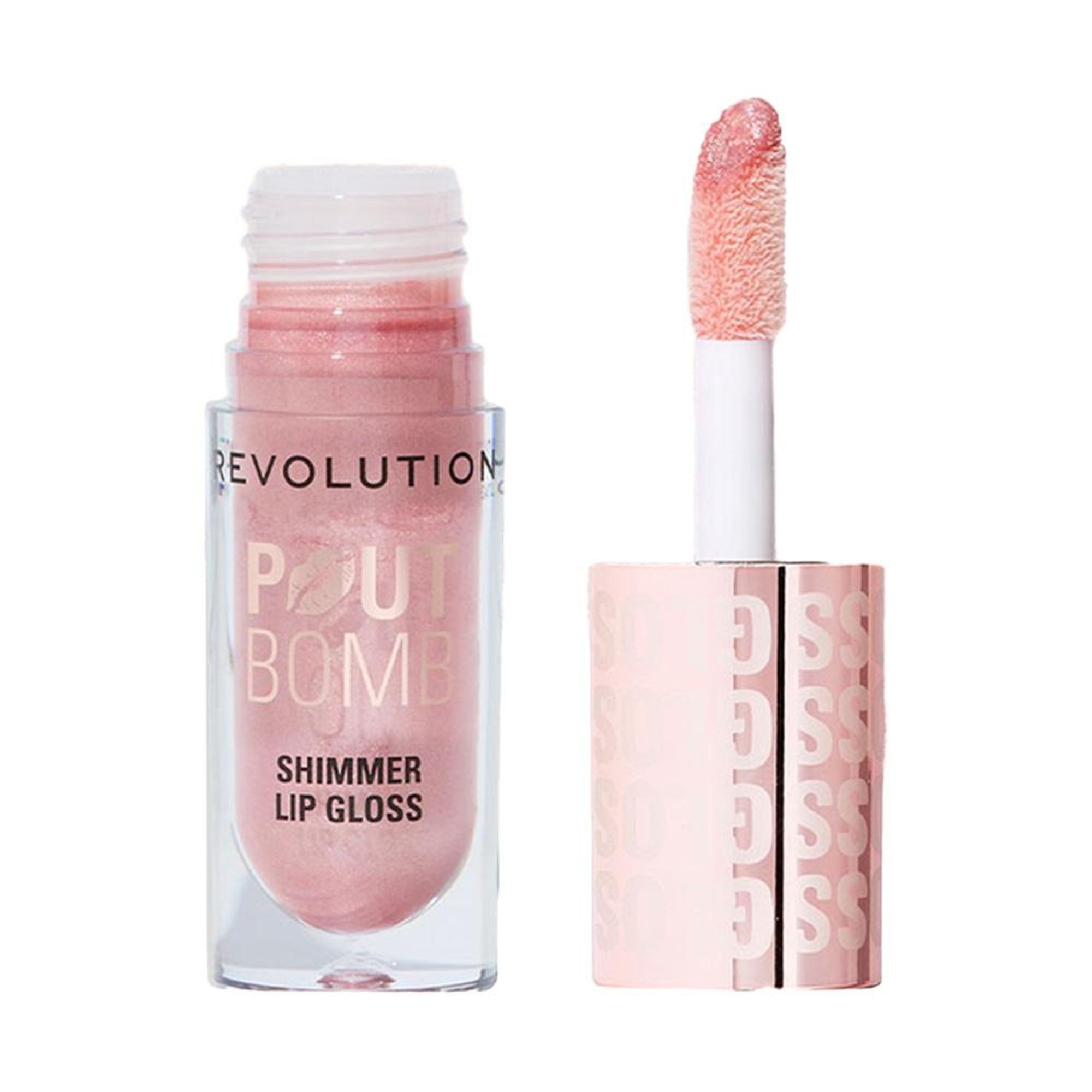 Makeup Revolution Pout Bomb Shimmer Lip Gloss - Shine Pink - Distacart