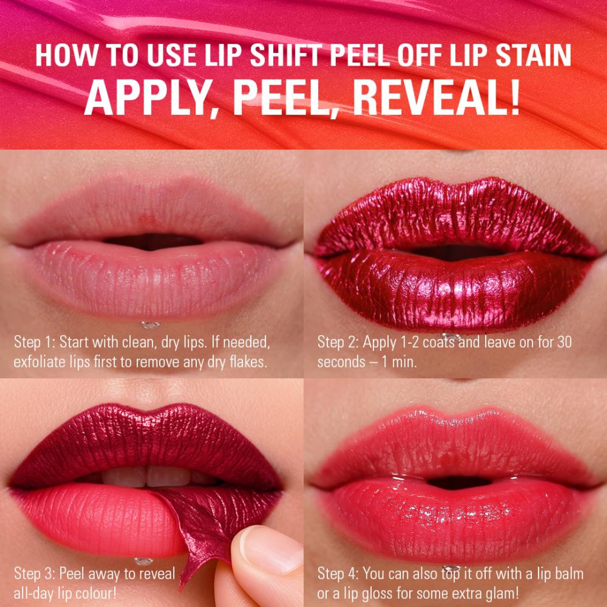 Makeup Revolution Sunset Shift Peel Off Lip - Stain Flushed Pink - Distacart
