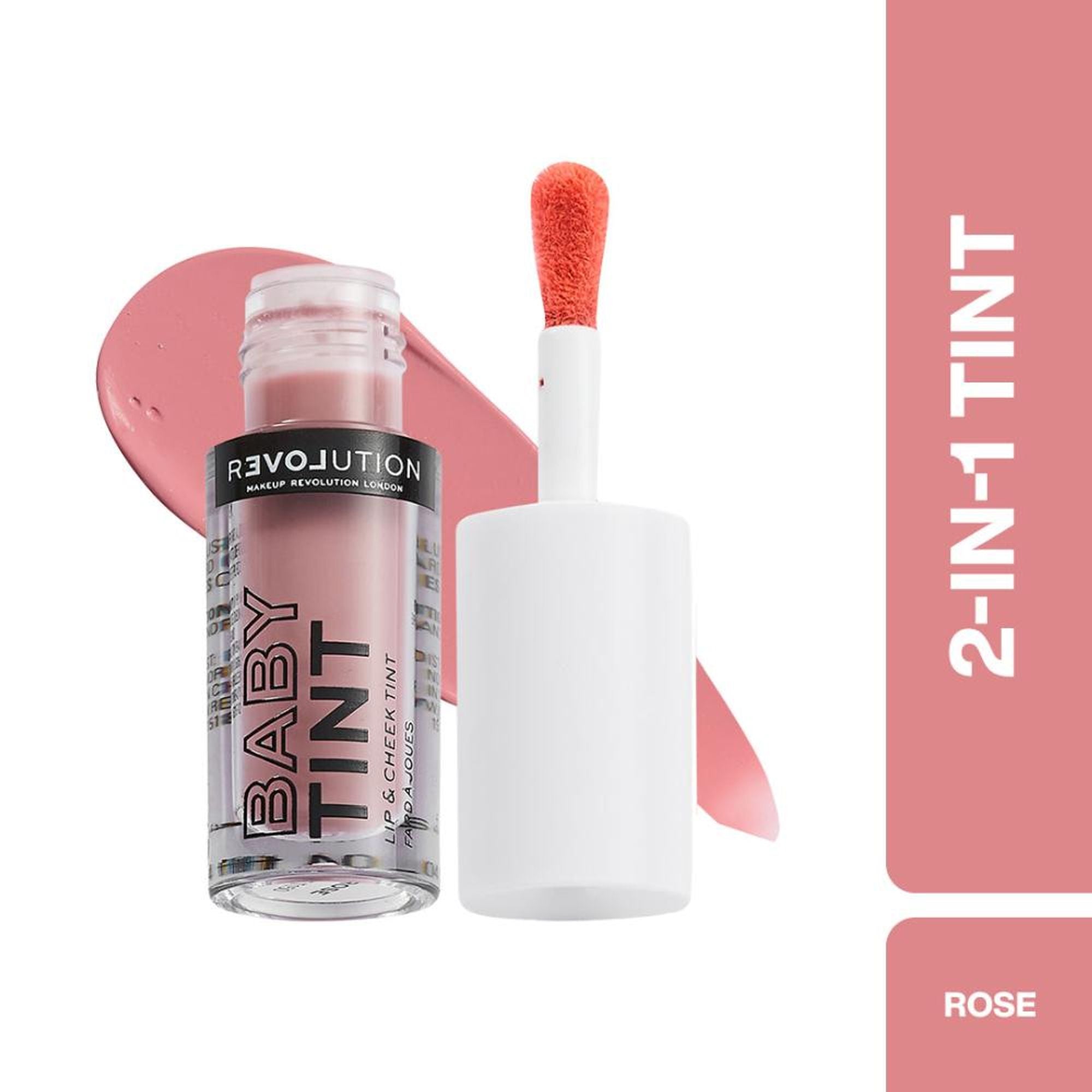Makeup Revolution Relove Baby Lip & Cheek Tint - Long Lasting - Soft & Glowy Finish - Rose