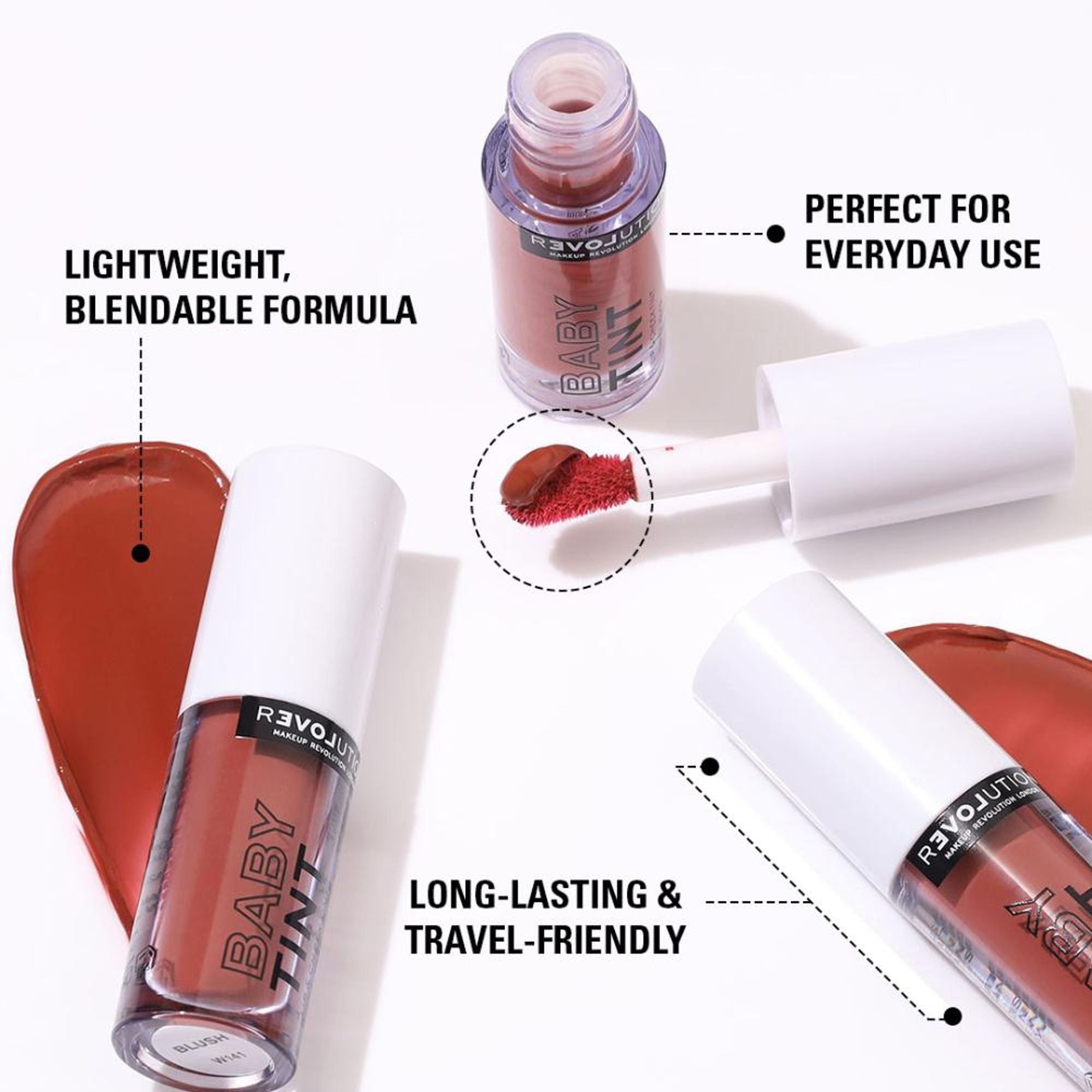 Makeup Revolution Relove Baby Lip & Cheek Tint - Long Lasting - Soft & Glowy Finish - Blush - Distacart