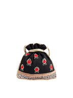 Masq Black & Red Embellished Embroidered Potli Clutch - Distacart