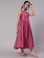 Aks Woven Design Gotta Patti Anarkali Kurta