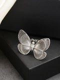 NVR Women's Silver-Toned Butterfly Shape Adjustable Finger Ring