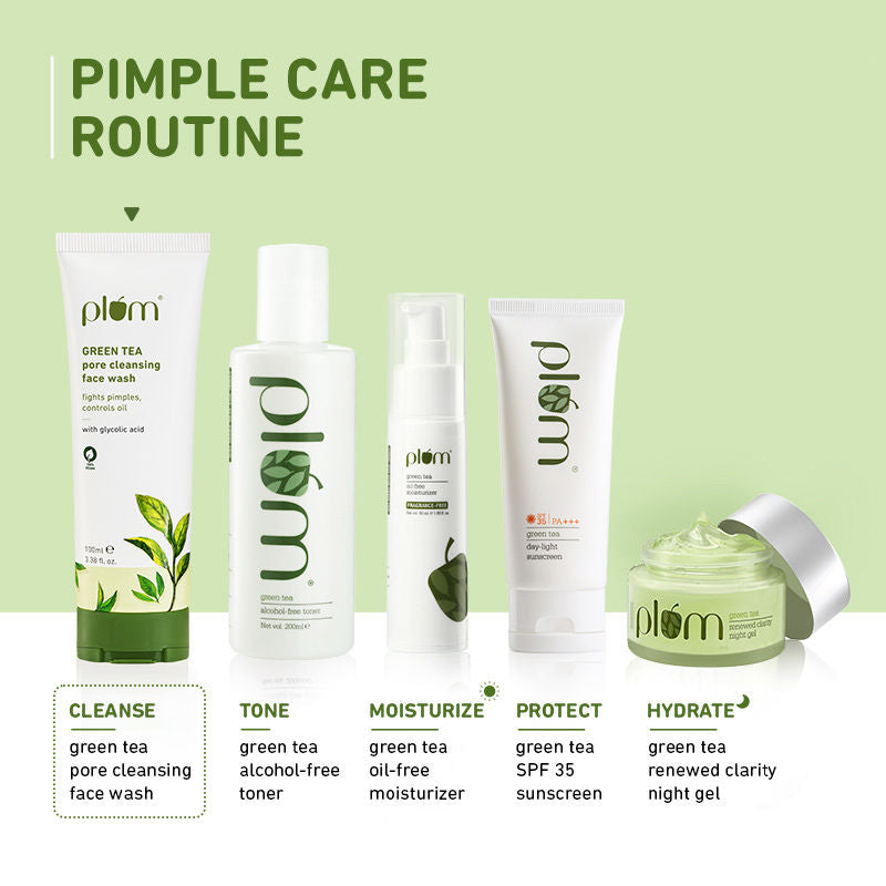 Plum Green Tea Pore Cleansing Face Wash With Glycolic Acid - Fights Acne & Oil For Clear Skin - Distacart