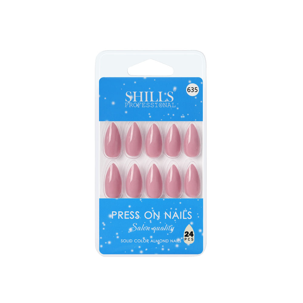 shills professional reusable press on nails almond spn635