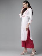ADA Ethnic Motifs Chikankari Embroidered Floral Kurta