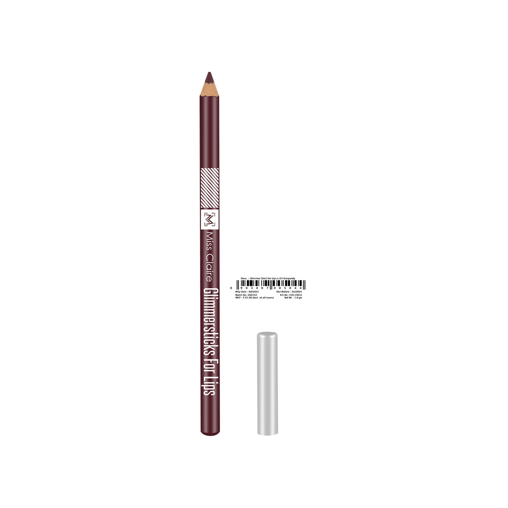 Miss Claire Glimmersticks For Lips - Burgundy L-04 - Distacart