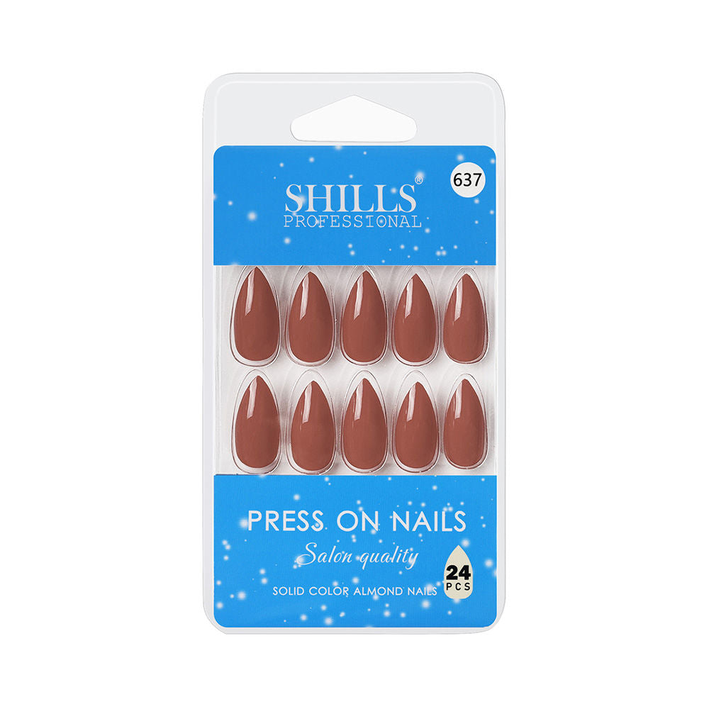 shills professional reusable press on nails almond spn637
