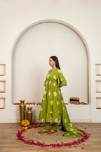Joban Fashion Green Tie & Dye Cotton Suit Set - Distacart