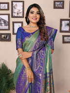 Aastha Fashion Green Tissue Silk Weaving Saree - Distacart