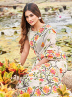 Tikhi Imli White Floral Woven Design Saree - Distacart