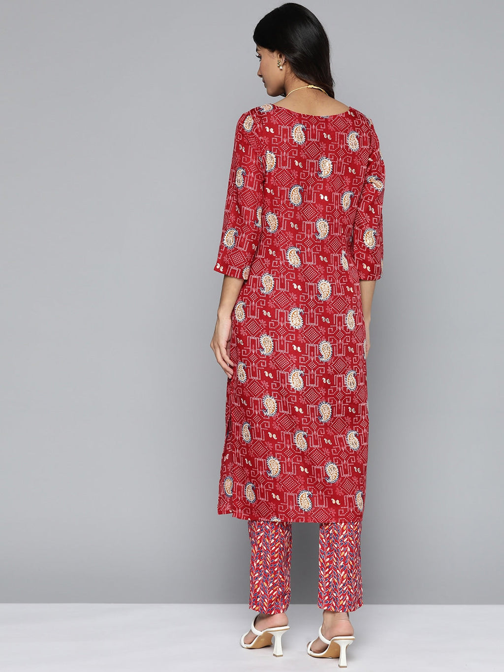 HERE&NOW Floral Printed Regular Kurta with Palazzos