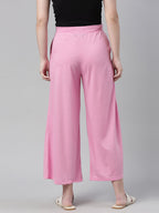 Souchii Women Pink Knitted Palazzos - Distacart