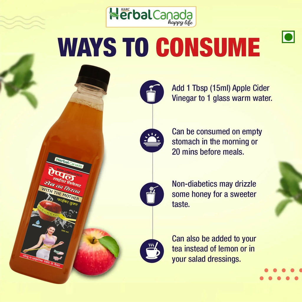 Herbal Canada Apple Cider Vinegar with Mother - Distacart