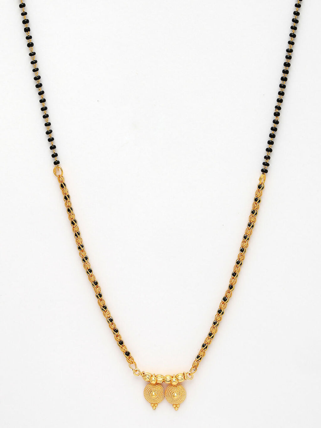 NVR Women's Gold-Polished Black Beaded Mangalsutra - Distacart