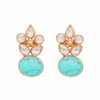 Nuyug 22K Gold Plated Turquoise Bloom Studs - Distacart