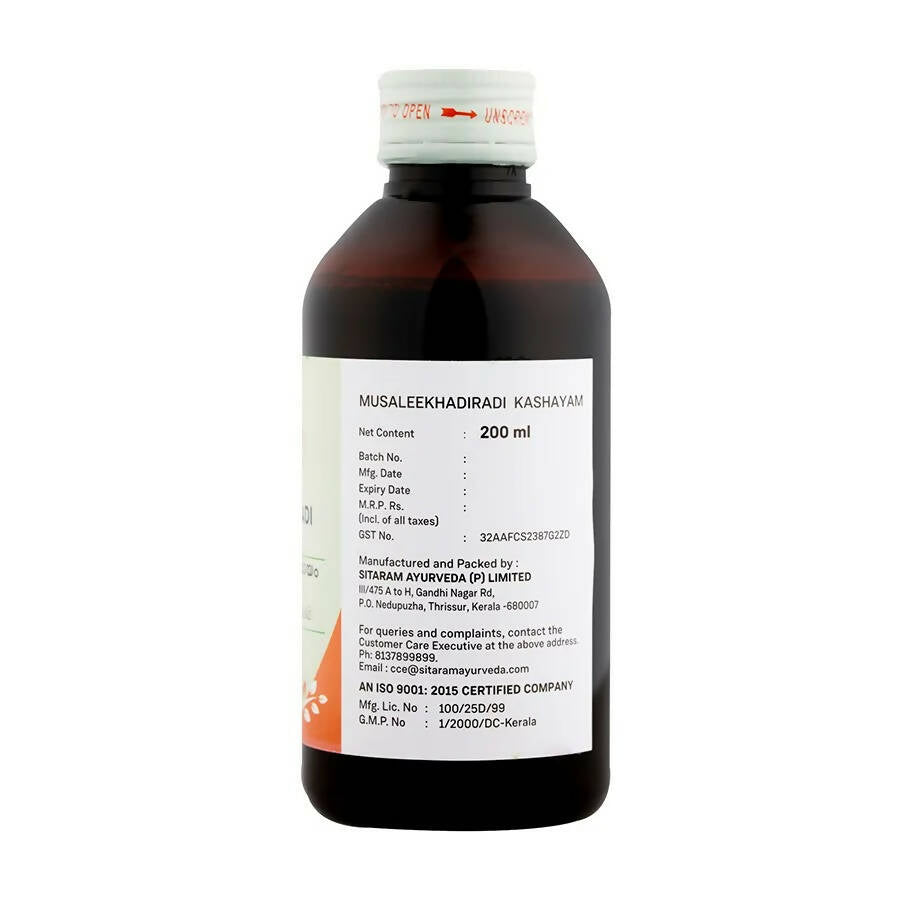 Sitaram Ayurveda Musaleekhadiradi Kashayam - Distacart