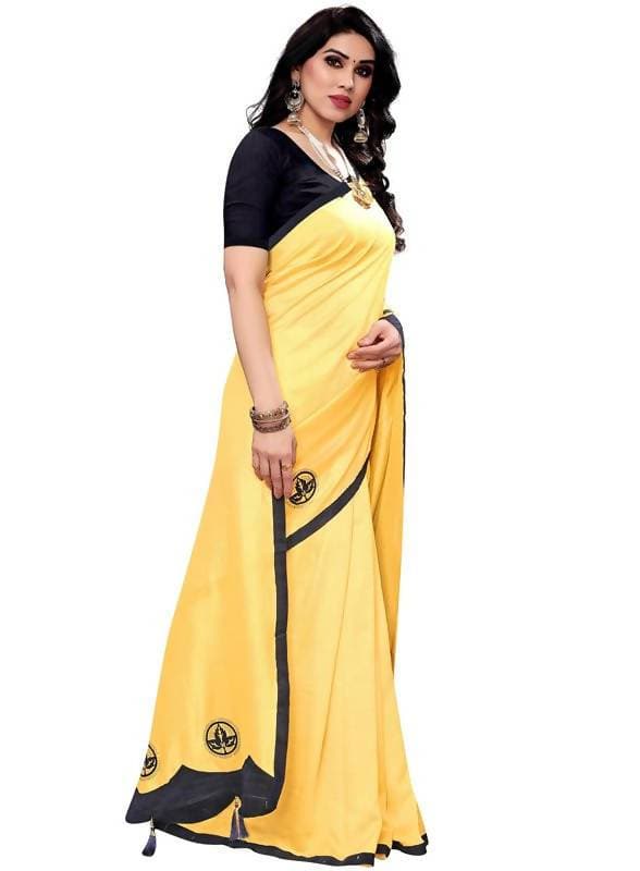 Vamika Designer Yellow Georgette Saree (TSUNAMI YELLOW )