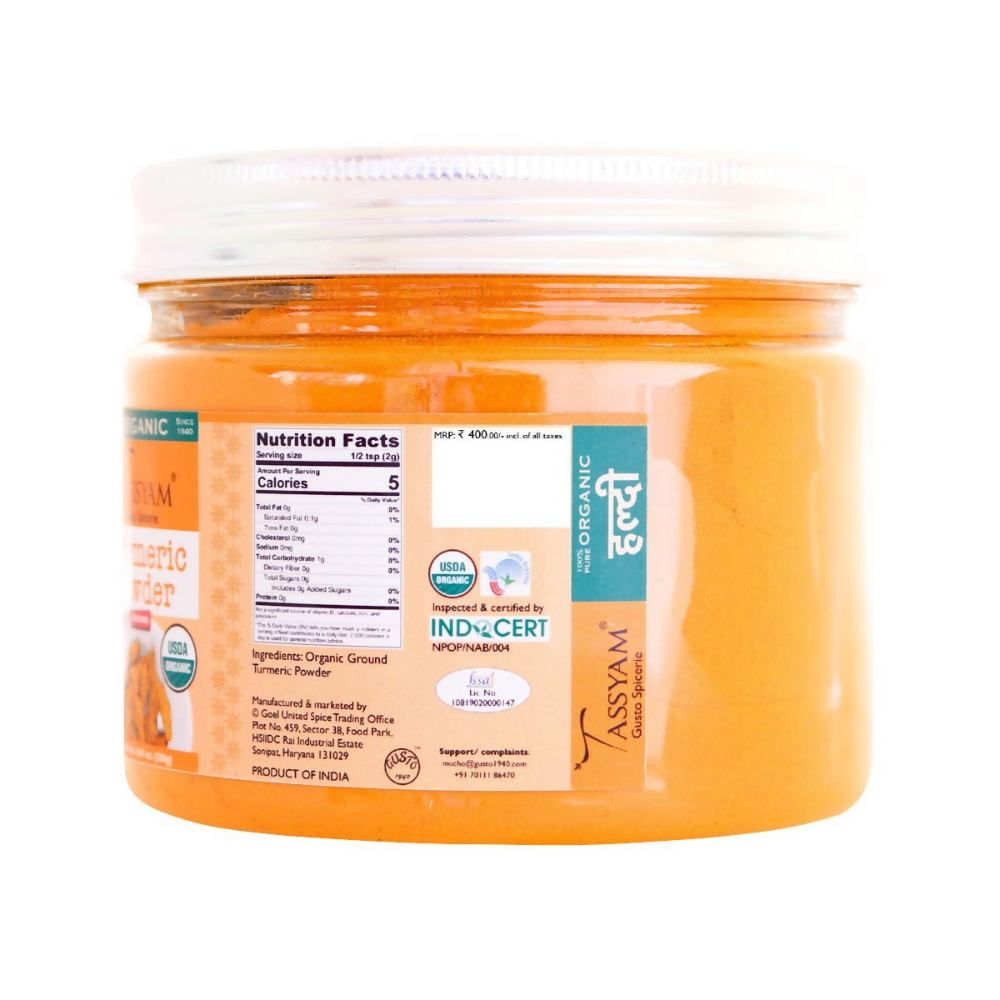 Tassyam Organics Certified 100% Organic Turmeric Powder - Distacart
