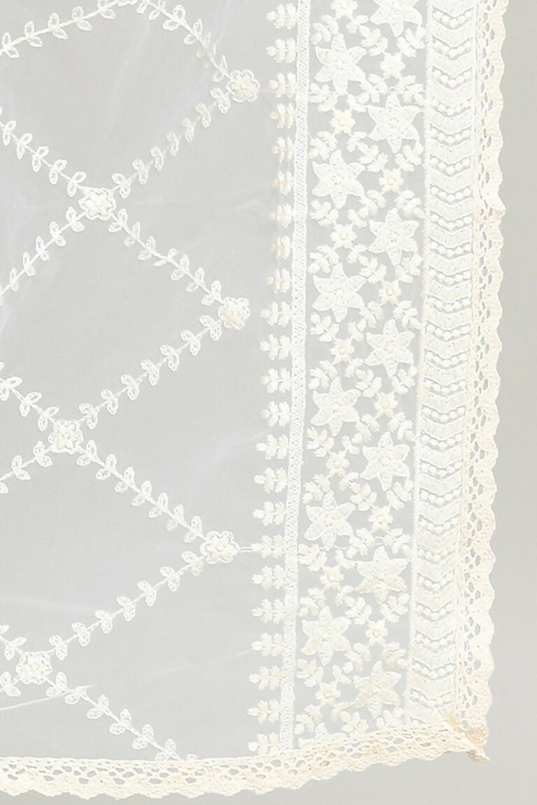 Joban Fashion White Cotton Embroidery Work Pakistani Karanchi Dupatta