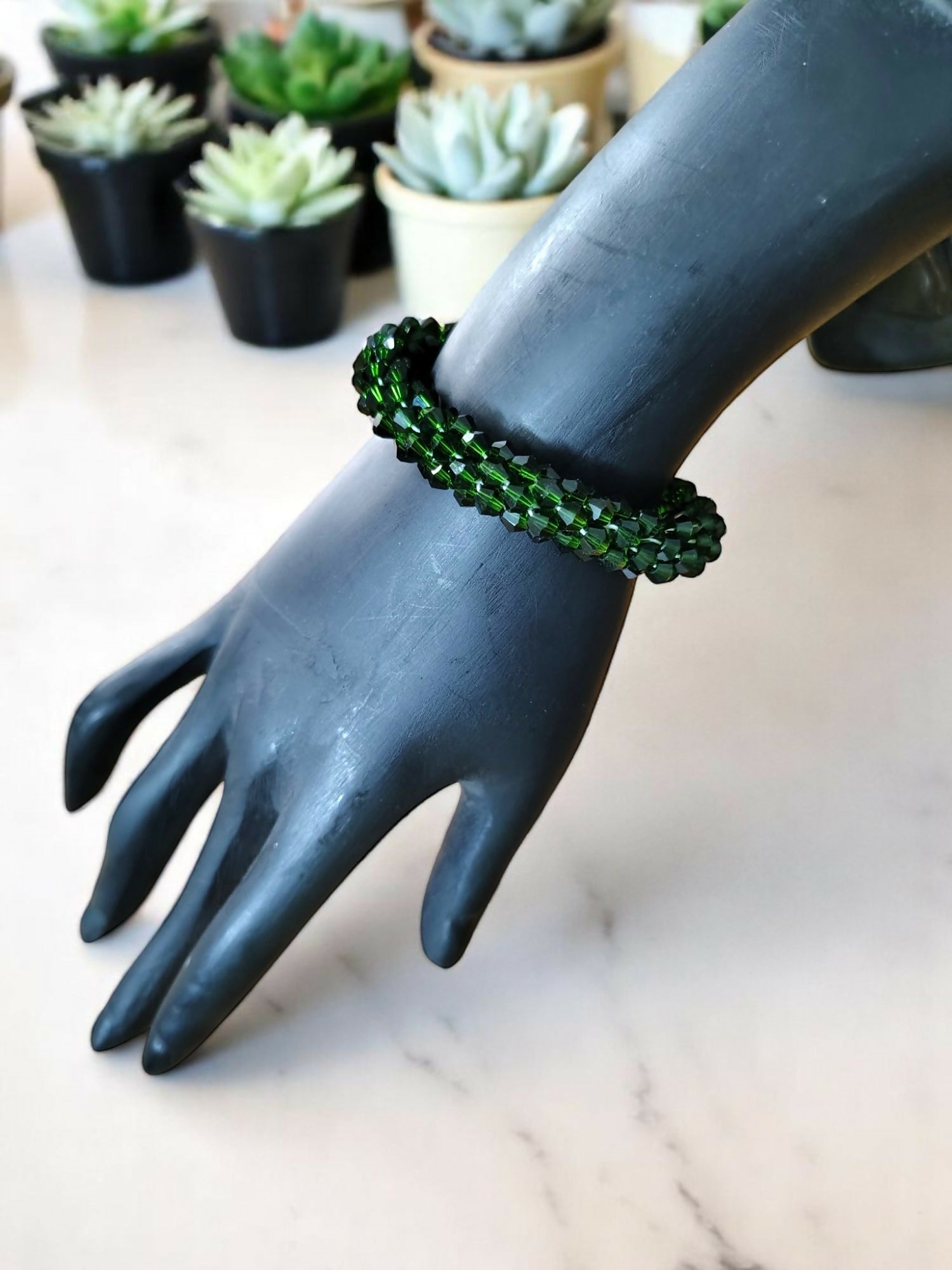 Inhanns Unisex Crystal Bloom – Adjustable Crystal Bead Bracelets - Green - Distacart