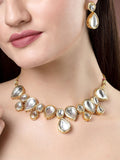NVR Women's Gold Kundan-Studded Handcrafted Jewellery Set