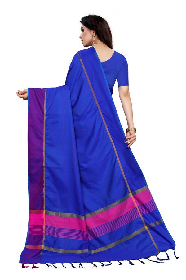 Vamika Royal Blue Cotton Silk Weaving Saree (Binita Royal Blue)