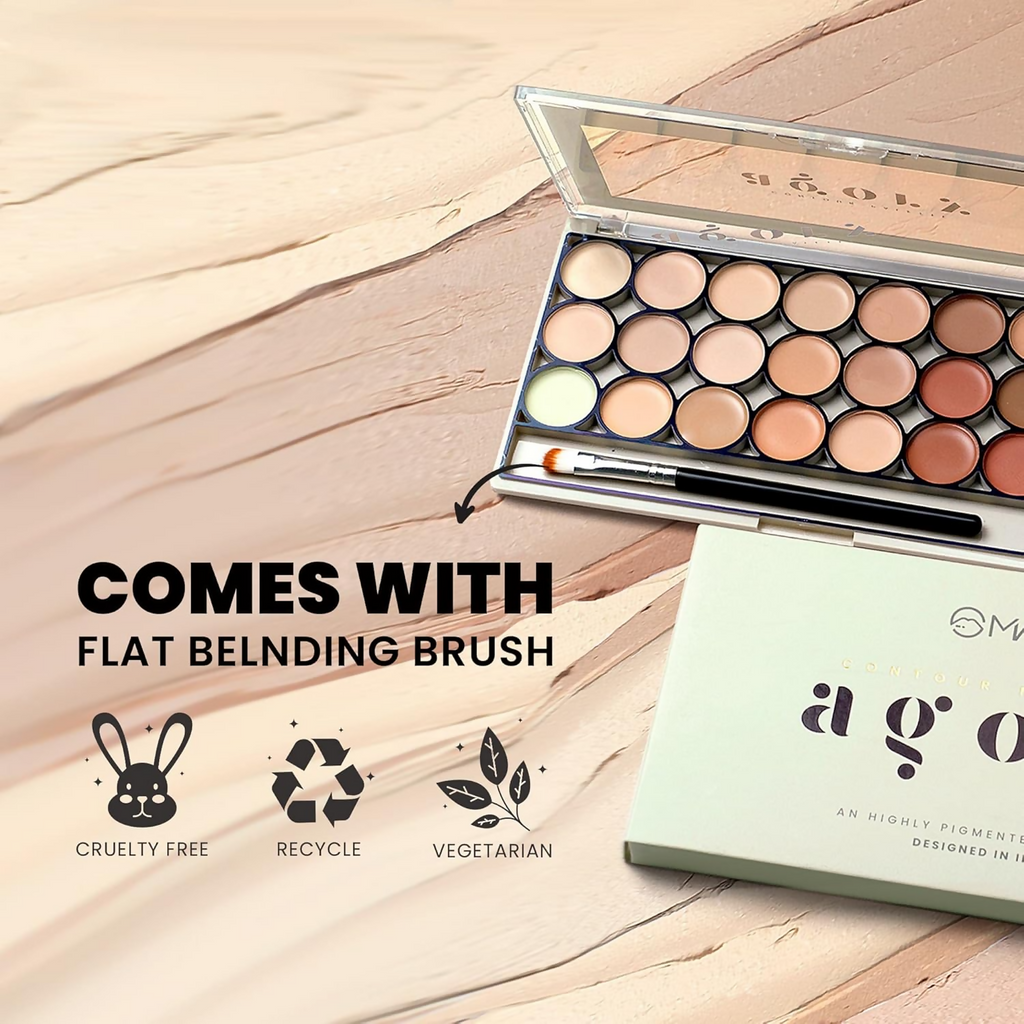 MARS Cosmetics 24 Shade Agory Cream Contour Palette With Brush - Shade-01
