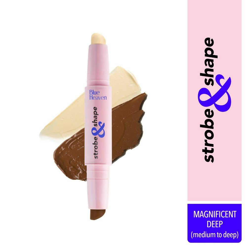 Blue Heaven Strobe & Shape Highlighter And Contour Duo Stick - Magnificent Deep (Medium To Dusky)