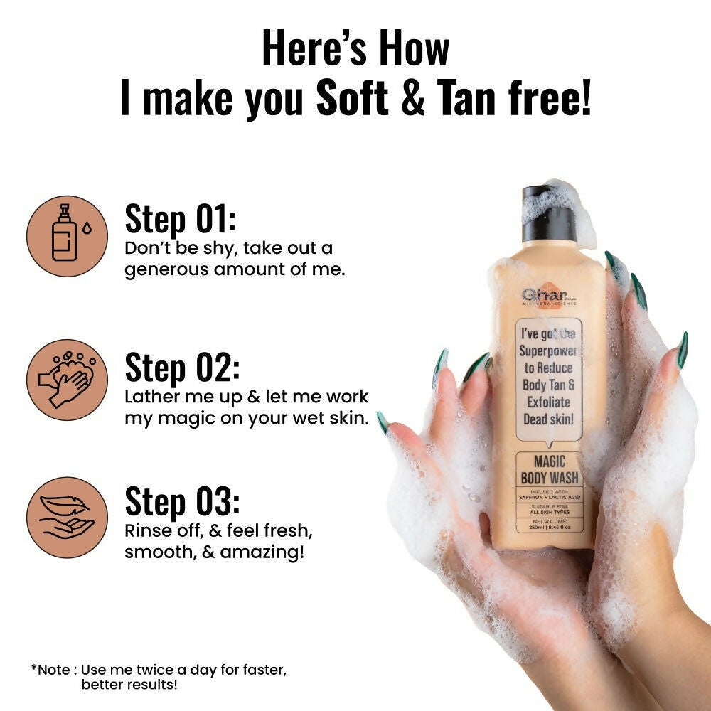 Ghar Soaps Magic De-Tan Body Wash For Tan Removal
