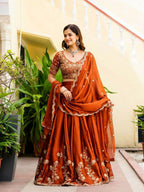 Lehenga Mart Designer Indian Wedding Lehenga Choli-Rusty - Distacart