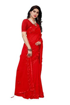 Vamika Red Georgette Embroidery Saree (GULABO RED)