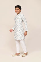 Joban Fashion Cotton Based Full Thread Work White Kurta With Straight Fit Pant