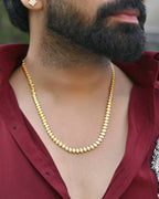 VOJ Gold-Polished Designer Leaf Shaped Chain For Men
