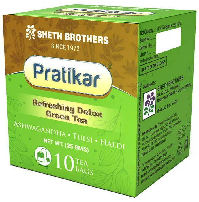 Sheth Brothers Pratikar Refreshing Detox Green Tea Bag - Distacart