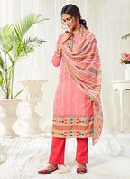 Vegaa Fashion Peach Cotton Digital Printed Swarwoski Work Salwar Suit - Distacart