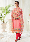 Vegaa Fashion Peach Cotton Digital Printed Swarwoski Work Salwar Suit - Distacart
