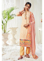 Vegaa Fashion Cream Cotton Digital Printed Swarwoski Work Salwar Suit - Distacart
