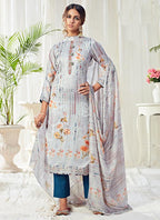 Vegaa Fashion Light Blue Cotton Digital Printed Swarwoski Work Salwar Suit - Distacart
