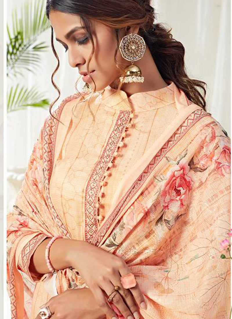 Vegaa Fashion Cream Cotton Digital Printed Swarwoski Work Salwar Suit - Distacart
