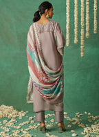Vegaa Fashion Beige Pure Organza Embroidered Wedding Wear Suit - Distacart