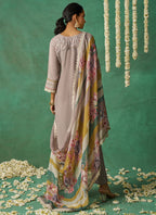 Vegaa Fashion Beige Pure Organza Embroidered Wedding Wear Suit - Distacart