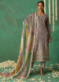 Vegaa Fashion Beige Pure Organza Embroidered Wedding Wear Suit - Distacart